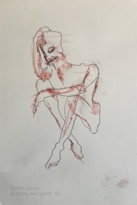 Drawing - In the corner